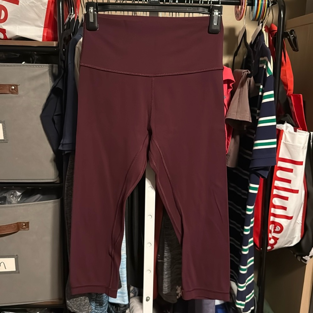 Lululemon Align Crop 19" Leggings Sz 6 Dark Adobe Matoon Burgundy Buttery Soft
